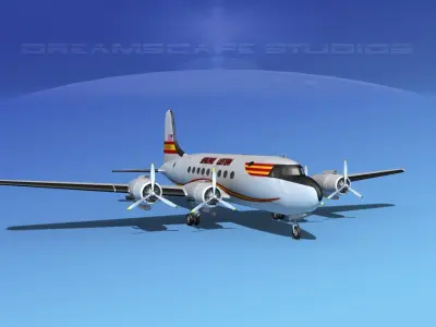 Douglas DC-4 Seaboard and Western 3D model