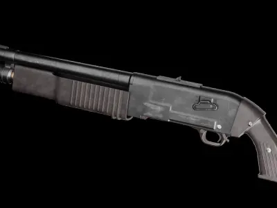 KS-23M Soviet Shotgun Low-poly 3D model