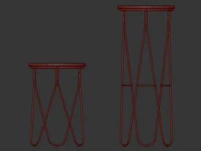 Industrial Style Stool Low-poly 3D model