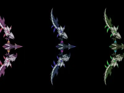 Demon Lord Bow Low-poly 3D model