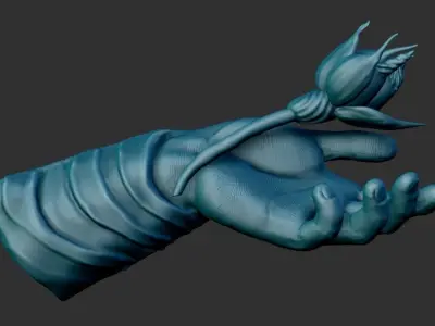 Hand with Flower - Wall Vases 3D print model