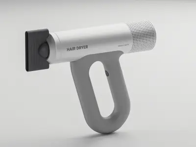 Industrial Modern Hair Dryer 3d Concept Design 3D model