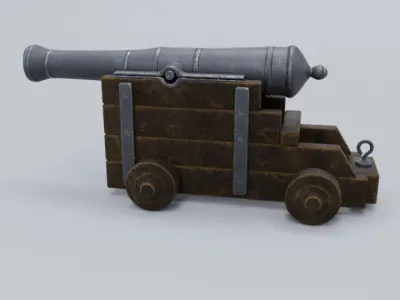 Low poly Cannon Low-poly 3D model Low-poly 3D model
