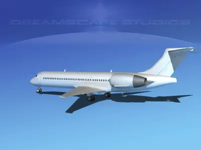 Boeing 717-200 Bare Metal 3D model