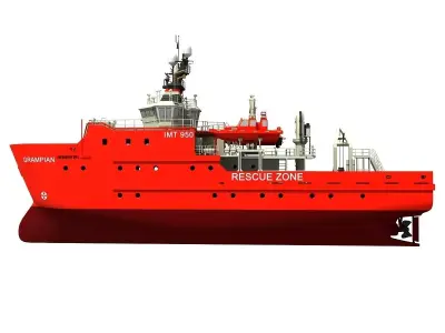 Grampian Defiance Emergency Response Rescue Vessel 3D model
