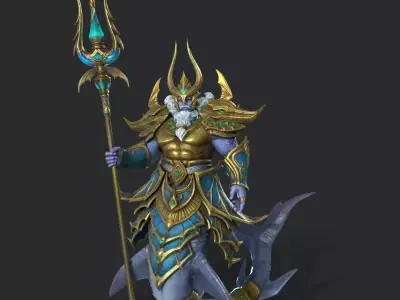 male fish person Low-poly 3D model