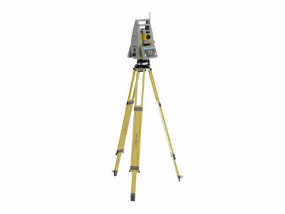 Theodolite Total Station and Tripod 3D Model Pack