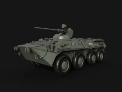 BTR-80-A Armored personnel carrier Low-poly 3D model