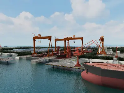 Shipyard Harbor 3D model