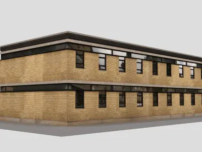 Realistic European City Block Building 20 Low-poly 3D model