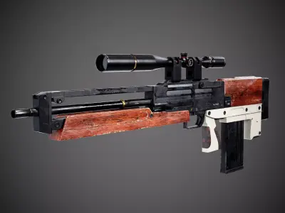 Carrack 300 sniper rifle Low-poly 3D model