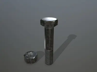 Bolts bolt and nut Low-poly 3D model 21
