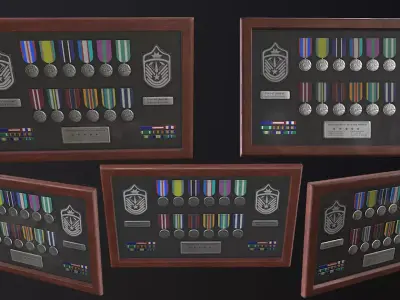 Police Medal Board Low-poly 3D model
