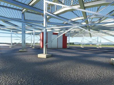 Airport VOR beacon - VHF Omnidirectional Range Low-poly 3D model