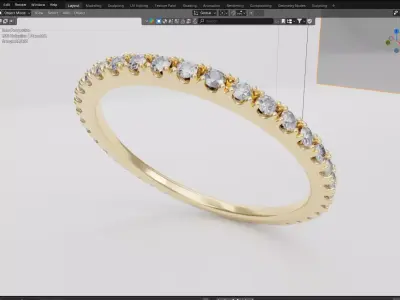 3D Model Micro Pave Ring Low-poly 3D model