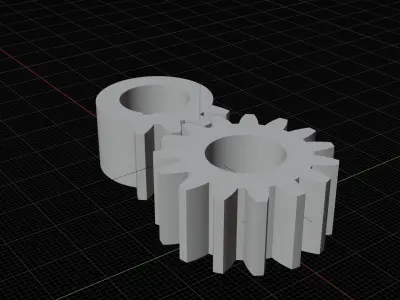 Shaved gear intermittent mechanism 3D model