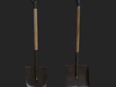 common  2 shovels with   textures  for unity unreal pbr  3D model