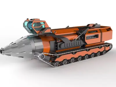 3d model Drill Mining Machine vehicle 3D model
