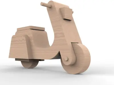 wooden scooter Free 3D model