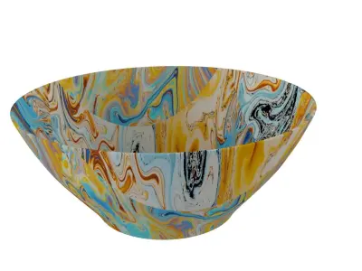 Bowl in yellow Pattren 3D model