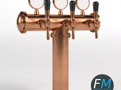 Triple beer tap 3D model