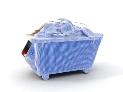 Construction Debris Dumpster Model Pack Low-poly 3D model