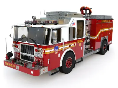 FDNY emergency trucks 3D Model Pack
