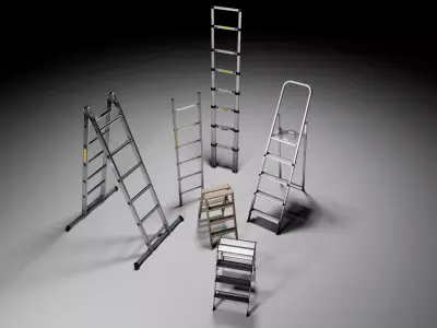 Industrial Ladder Pack Low-poly 3D model