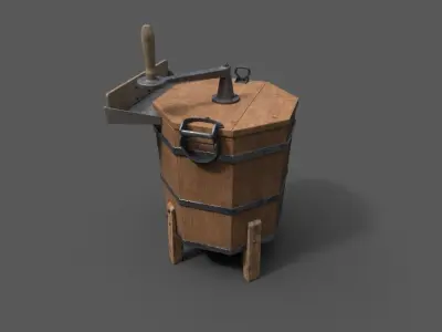 WOODEN WASHING MACHINE 3D model