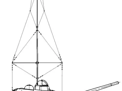 127mm MK 42 L54 naval gun 3D model