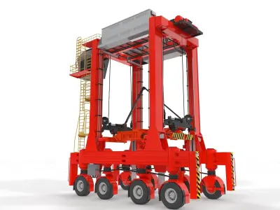 Straddle Carrier for Port 3D model