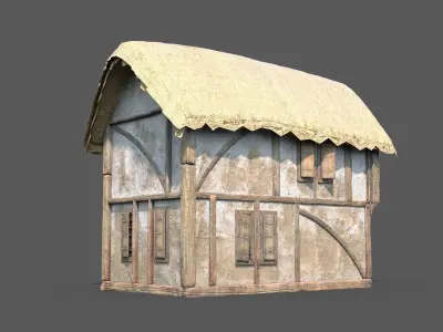 Medieval Village House 09 Low-poly 3D model
