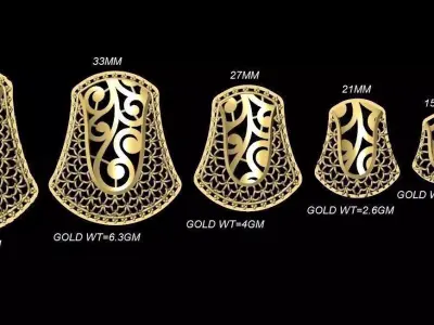 VR-PND2282 gold plated nail art design 3D print model