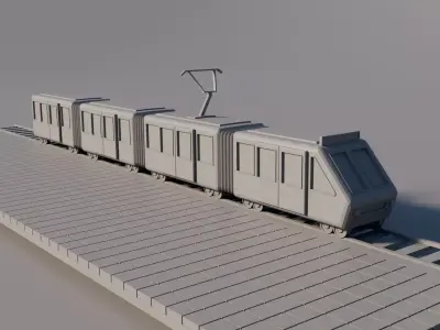 Modern Metro Train   Free low-poly 3D model