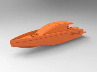 YACHT BOAT HULL AND DECK 3D PRINTED 3D print model