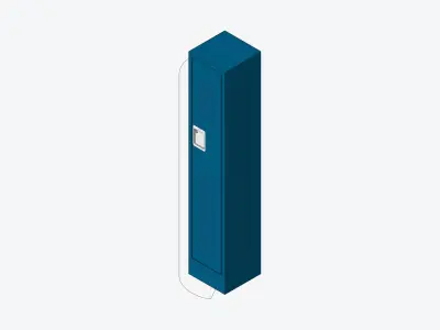 Locker - Metal - Locka - Sports - Single Tier Low-poly 3D model