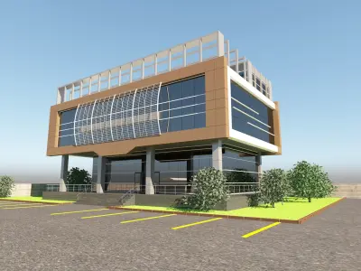 3D Generic Factory Executive Building model 3D model