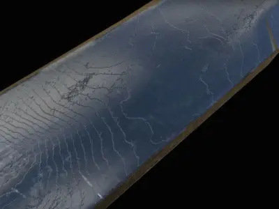 Damascus Scimitar - Game Ready Low-poly 3D model