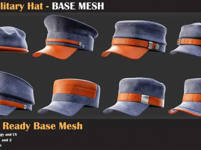 25 Military hat BASE MESH - VOL 18   3D model