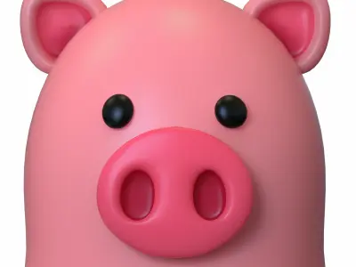 Pig stylized Low-poly 3D model