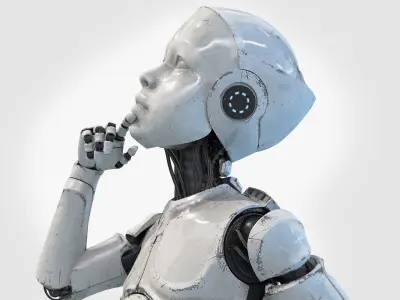 Children Cyborg Robot Rig 3D model