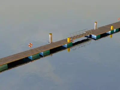 Boat pontoons 3D model