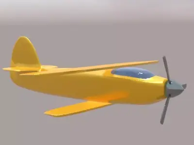 Plane flying in sky Free low-poly 3D model