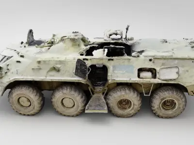 Russian BTR-82A destroyed by Ukrainian army 3D model