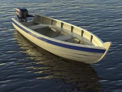 Fishing boat 3D Low-poly 3D model