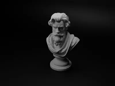 Renaissance Duelist Bust Chess 3D print model buy
