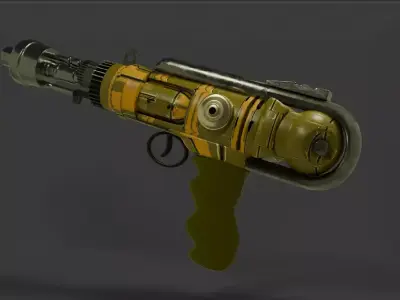 Mechanical pistol magic in the heart of steel 3D model