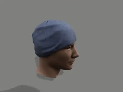Fleece hat Low-poly 3D model