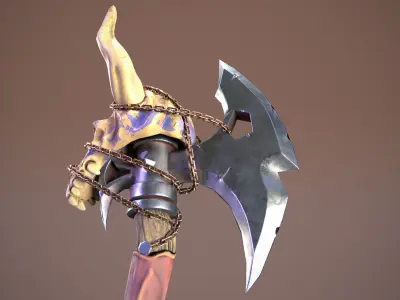 Bone Rage Axe Low-poly 3D model
