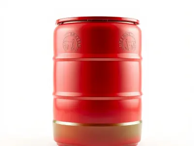 High-Gloss Cherry Red Plastic Drum Model Pack Low-poly 3D model